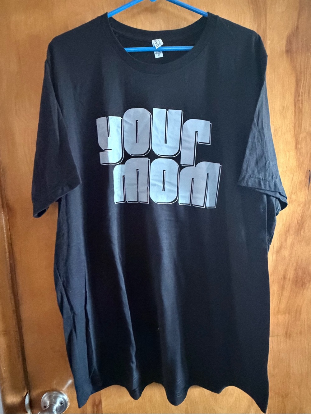Bella Canvas Black Short-Sleeve Tee with Silver 'Your Mom' Graphic